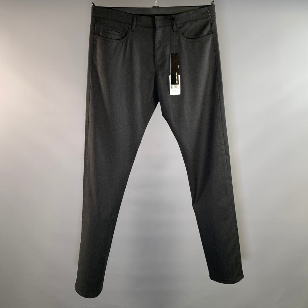 JIL SANDER Size 50 Black Virgin Wool Casual Pants
